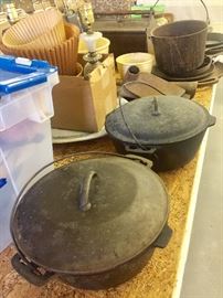 American Made Cast Iron dutch Ovens  with tops 