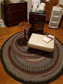 The white foot stool is vintage and you can tilt it up