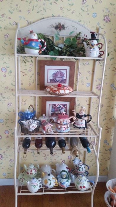 MORE TEA POTS AND  BAKERS RACK