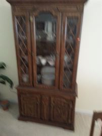 FULL VIEW OF CHINA CABINET VERY NICE