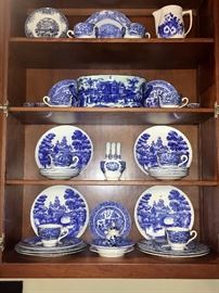 Assortment of blue dishes