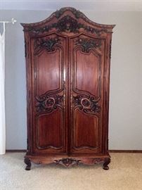 Hand carved, hand painted armoire from India