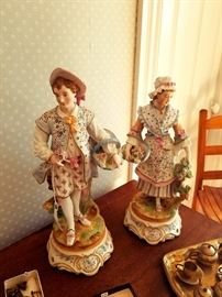 Pair of large German figurines 