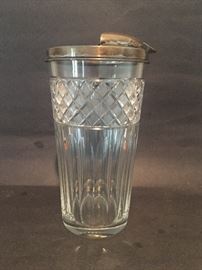  Cocktail Shaker Cut Crystal by Hawkes and Sterling lid by Tiffany & Co. 