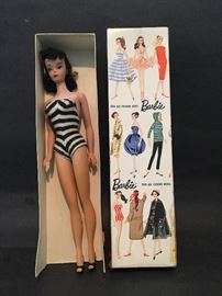 Vintage Barbie 1960 # 3 Ponytail 850 with blue eyeshadow.  Has the Ivory tone change 