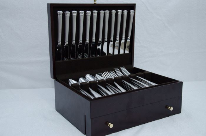  Lenox Stainless Steel 18/10 Flatware  http://www.ctonlineauctions.com/detail.asp?id=641902