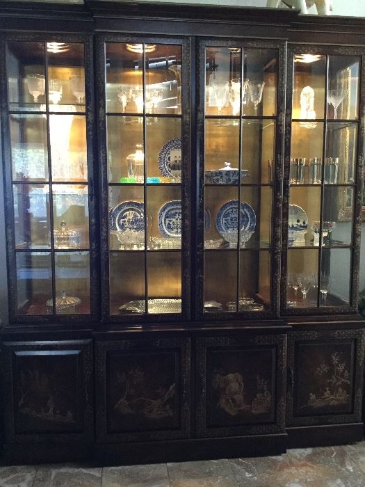 Fabulous Asian Cabinet Extraordinaire, display and storage galore, needs better photo to show the chinoiserie panels 