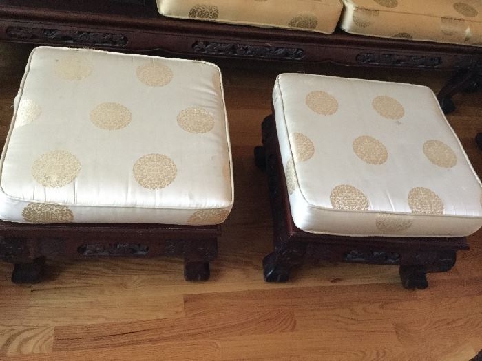 Ottomans for the chairs, or to use as seats for tea or with coffee table