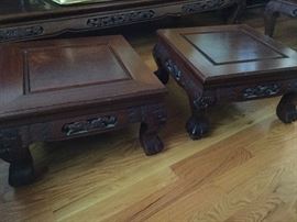 Ottomans shown without cushions, can be used as low tables also