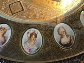  appliqué oval portraits, 18 in total, assume these are important folks to someone,  Pretty faces to most.