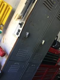 Set of lockers in old school grey