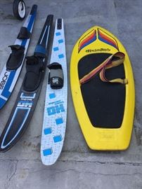 Slolam skis and hydro slide wake board