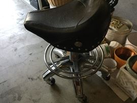 Rolling work seat with style