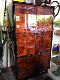 Entertainment center, matches coffee table and side table, lovely highly lacquered wood by Henredon