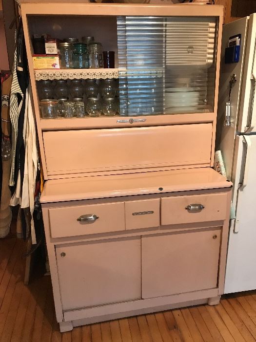 Vintage pink enamel kitchen unit