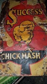 Advertising. Success Chick Mash sign