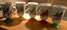 Set of five Bird mugs. A bird watchers cup!