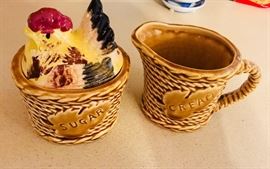 Vintage Rooster Sugar and Creamer.