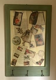 Great magnet hook art with old postcards