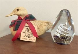 Christmas Duck and cool paperweight