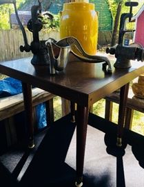 Vintage table with old crock