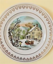 Currier & Ives set of seasons plates