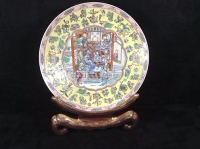  Asian Platter With Large Plate Stand