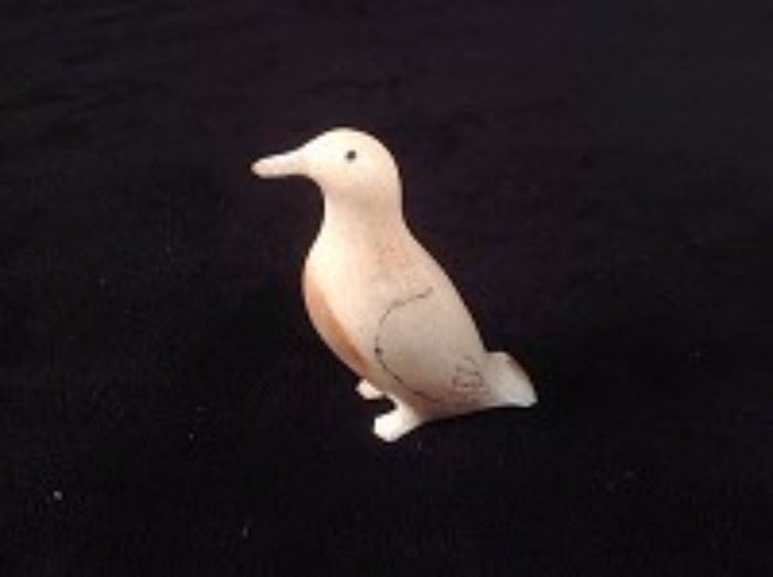 Carved Bone Bird Figurine 
