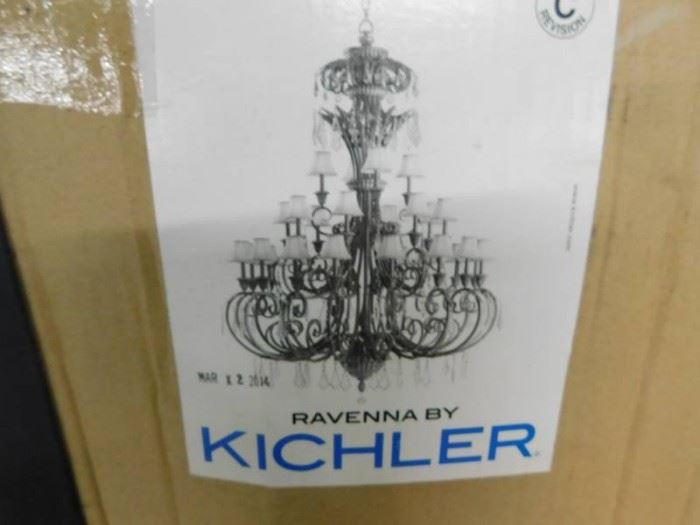 Kichler Lighting Ravenna 71-in 28-Light Ravenna Gold Vintage Tiered Chandelier