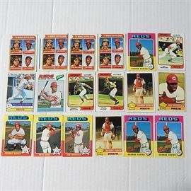 1970s TOPPS Big Red Machine Card Lot: A collection of 1970’s era Topps “Big Red Machine” baseball trading cards. The lot consists of cards from players during 1970 to 1979 power house Cincinnati Reds era, with notables Pete Rose, Johnny Bench, George Foster, Joe Morgan, and more.