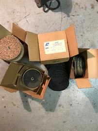 Large assortment of sand paper for a floor sander