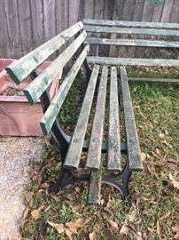 2 Park Benches both marked "BINDERER'S IRON WORKS NEW ORLEANS LA"