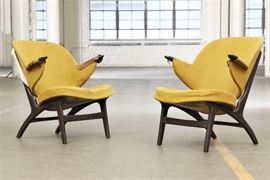Two Mid Century Modern Upholstered Chairs