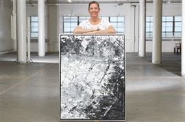 Contemporary Signed Abstract Acrylic On Canvas