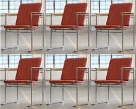 Set Of Six Yrjo Kukkapuro Avarte Mid Century Modern Leather 