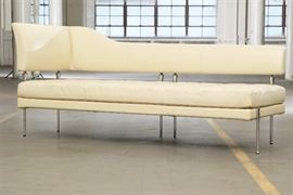 Mid Century Modern Poltrona Frau Italy Leather Sofa