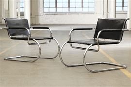 Pair Of Franco Albini 1905–1977 Black Lounge Chairs By Tecta