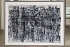 Set Of Four Brown Leather High Back Modern Chairs