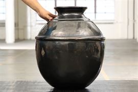 Large Porcelain Vase In A Bronze Metallic Glaze