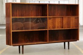 Clausen & Son Danish Mid Century Modern Bookcase Cabinet With 