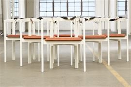 A Set Of Six Niels Jorgen Haugesen Denmark String Chairs