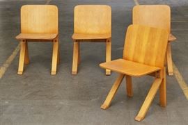 Set Of Four Mid Century Modern Bentwood Chairs