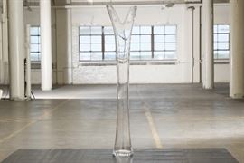Vintage Swung Stretched 40" Clear Glass Vase