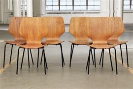 Set Of Six Bentwood Mid Century Modern Danish Chairs