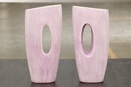 Pair Of Abstract Ceramic Vases - Made In England
