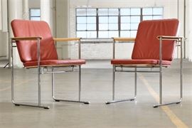 Pair Of Yrjo Kukkapuro Avarte Mid Century Modern Leather 