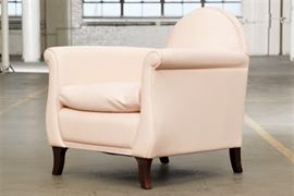 Poltrona Frau Pink Leather Bergere, Made In France