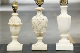 Group Of Three Alabaster Lamps