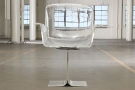 Pace Collection Lucite Swivel Armchair, Circa 1970's