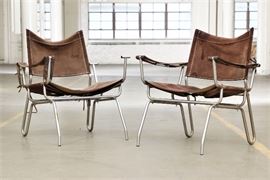 Suede Leather And Aluminum Modified Director's Chairs